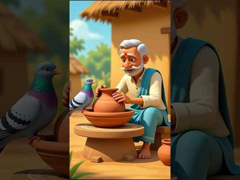 राजू का घड़ा टूट गया! कबूतर की मदद बेकार? 🐦💔 | मजेदार कहानी #cartoon #animation #youtubeshorts