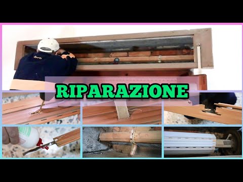 Riparazione economica di una tapparella bloccata utilizzando una stecca di riciclata