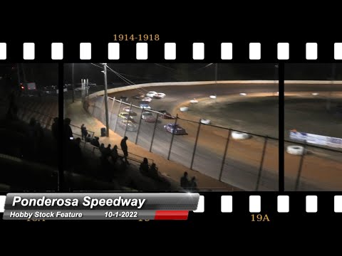 Ponderosa Speedway - Hobby Stock Feature - 10/1/2022 - dirt track racing video image