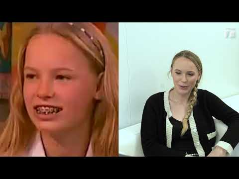 Caroline Wozniacki reacts to her teenage self