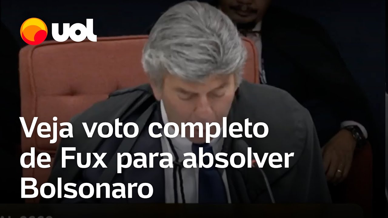 Luiz Fux vota para absolver Jair Bolsonaro de todas as acusações veja íntegra da leitura