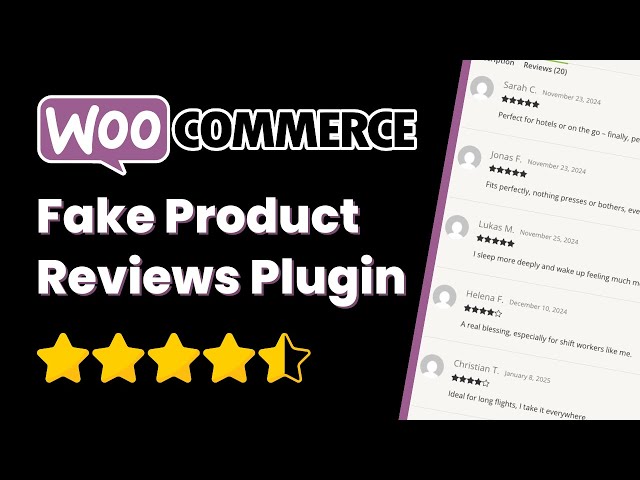Learn how to use the Fake Product Reviews Generator Plugin for WooCommerce plugin to instantly add realistic-looking reviews to your WooCommerce products, build trust, and boost conversions. 

In this video, learn how to add reviews to WooCommerce with ease, even creating WooCommerce fake reviews. Boost your WordPress e-commerce today!

I’ll show you how to install the plugin, explore all the settings, and generate fake reviews step-by-step. You’ll also discover why product reviews are so important for eCommerce success and how they help improve your WooCommerce store’s SEO and sales. 

Perfect for WooCommerce beginners, new store owners, or anyone wanting to enhance product pages fast!

👉 Download the plugin here: https://digitalinsight83.gumroad.com/l/fake-product-reviews-woocommerce-plugin

***********************
Work with me 👇
👉 Let's Work Together: https://datacrypt.io/work-with-me/
👉 Book a 60-minute One-On-One Coaching Call: https://tidycal.com/tim83/60-minutes-consultation
***********************

😊 Support Me On Patreon: https://patreon.com/DigitalInsight

👍 If you liked the video, I would be thrilled if you gave the video a "Like". I would also be very happy if you subscribe to my channel, so you won't miss any more videos from me! ❤️

*Some links published here may be affiliate links. As an Amazon Associate, I earn from qualifying purchases. When you click on links to various merchants on this channel and make a purchase, this can result in this channel earning a commission. Affiliate programs and affiliations include, but are not limited to, the eBay Partner Network.

Timestamps:
0:00 - Intro
0:17 - Why Product Reviews Are So Important For Your Store
2:00 - The Product Page Without Reviews
3:00 - How To Install The Fake Product Reviews For WooCommerce Plugin
3:51 - The Settings Page Of the Fake Review Plugin
4:16 - Make The Right Settings To Generate Fake Product Reviews
7:37 - The New Reviews On The Product Page
8:20 - Summary