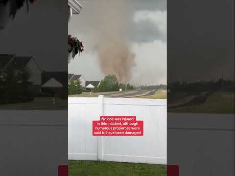 Tornado strikes in Indiana sending debris flying