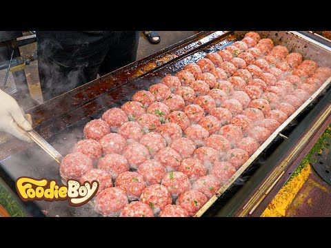 Amazing Popular Hamburger Steak & Meatballs - Korean street food