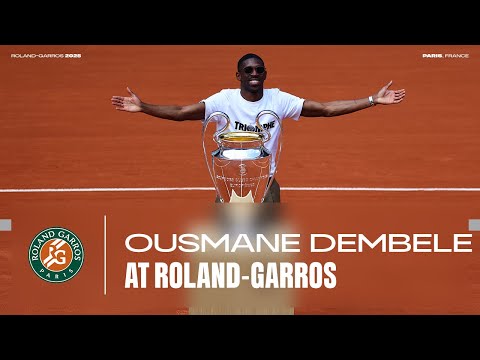 Ousmane Dembele at Roland-Garros with the Champions League trophy | Roland-Garros 2025