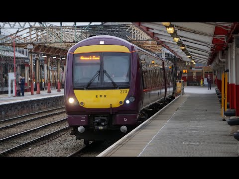 EMR Class 170 departs as two Class 390 'Pendolino's arrive into Crewe (22/01/2022)