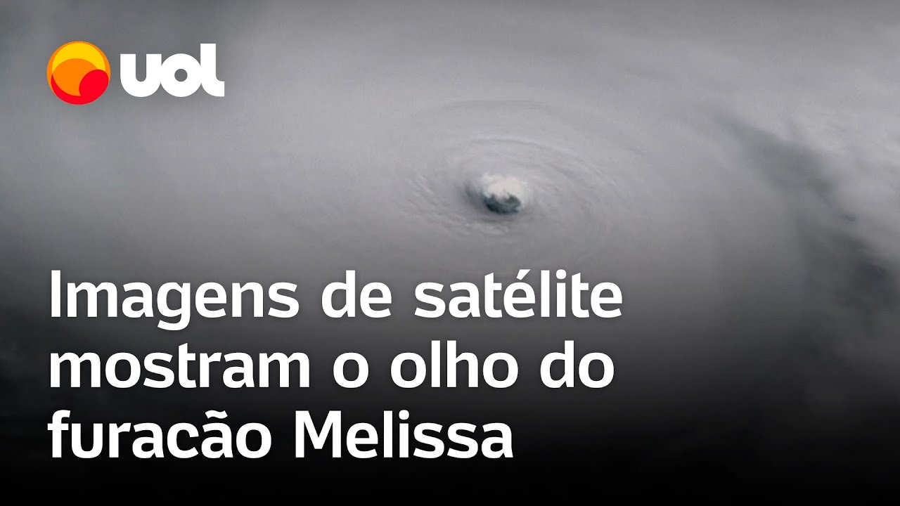 Furacão Melissa: imagens de satélite mostram o olho do furacão, que atinge a categoria 5
