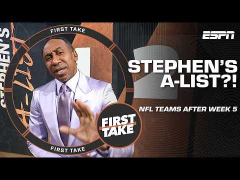 Stephen's A-List 👀 Ranking the top 5️⃣ NFL teams after Week 5 🏈 | First Take