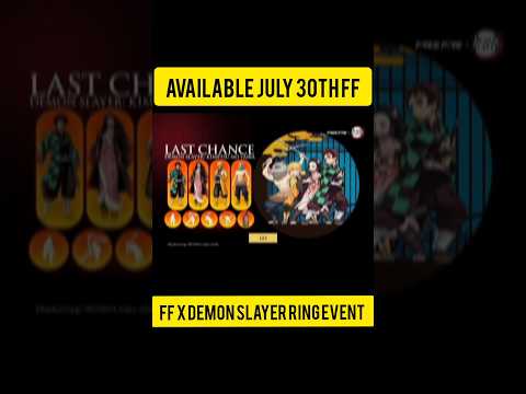 #freefire X Demon Slayer Ring Event Available 30th July // #freefirexdemonslayer #shorts #ffshorts