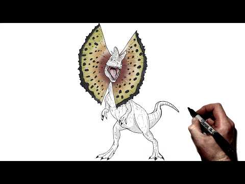 How To Draw Dilophosaurus | Step By Step | Jurassic World
