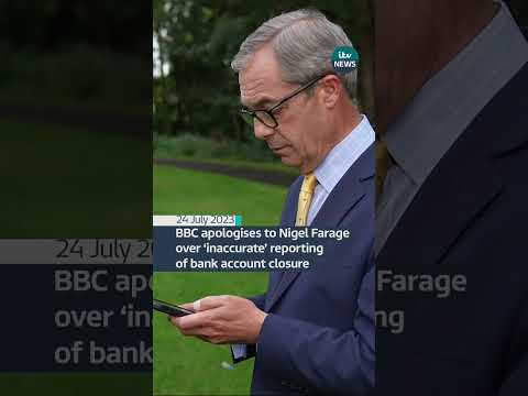 BBC apologises to Nigel Farage over 'inaccurate' reporting of Coutts bank account closure #itvnews