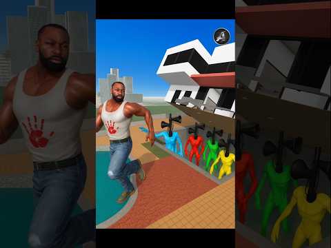 4 Colourful Siren Head Attack Franklin 😨 | Indian Bikes Driving 3D #shortfeed #gta #gaming #magic #k