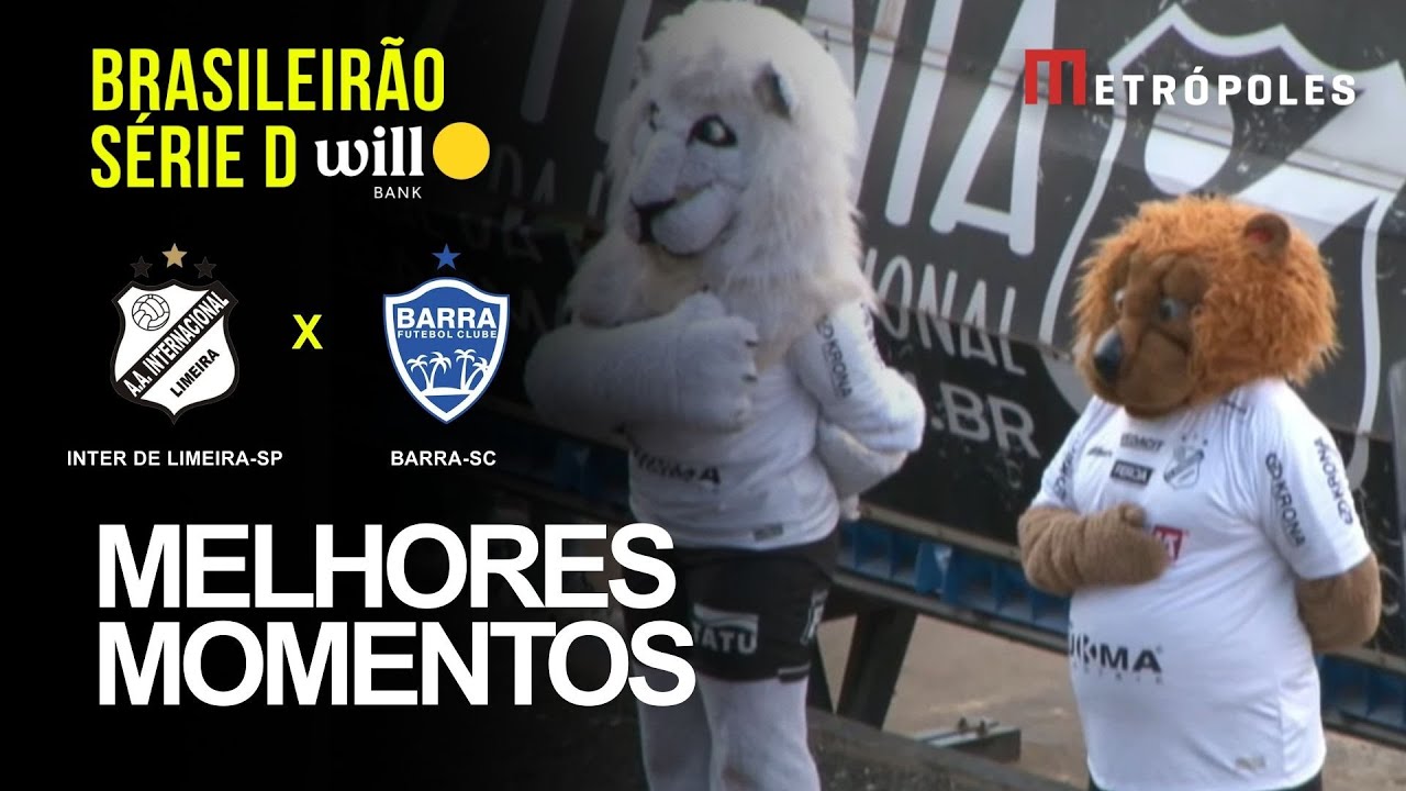 Confira melhores momentos de INTER DE LIMEIRA SP 2 X 3 BARRA SC pelo Brasileirão Série D Will Bank