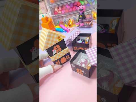 お菓子がたっぷり入る！2階建てハロウィンハウス🎃👻かわいいラッピング折り紙✨#折り紙 #halloween #ラッピング #お菓子 #家