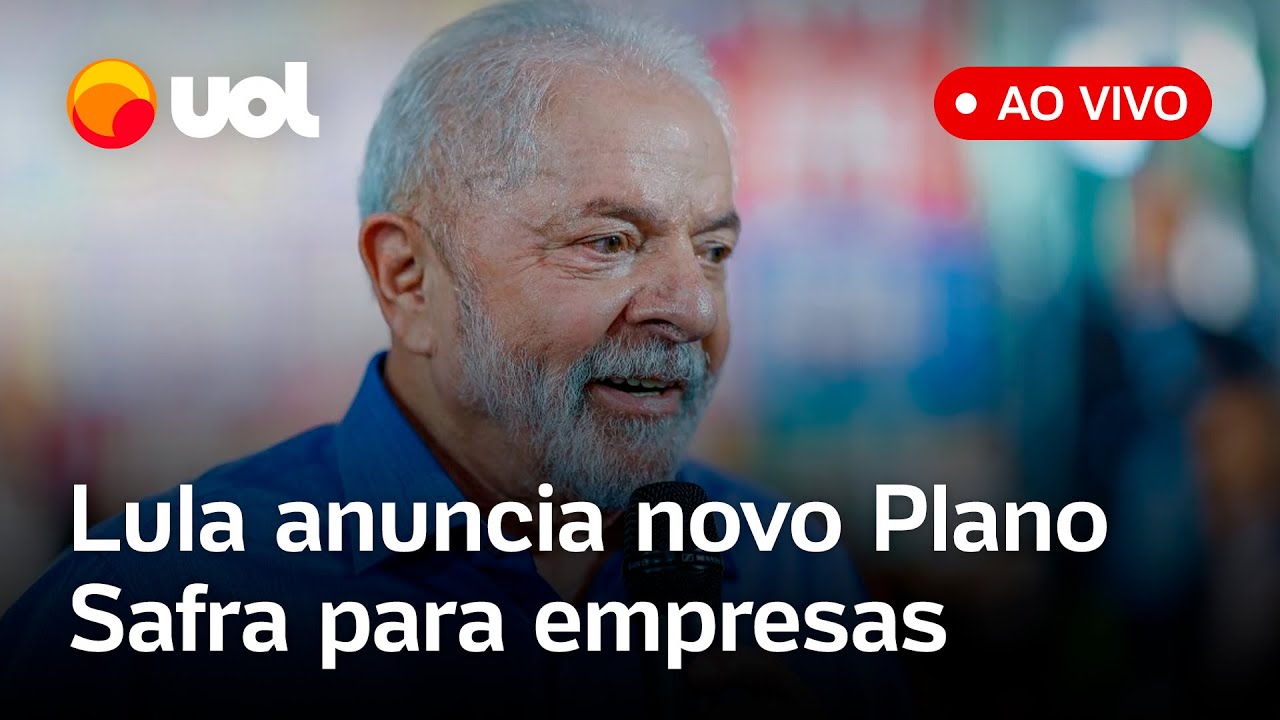 Lula fala ao vivo e apresenta novo Plano Safra com foco em empresas; acompanhe anúncio