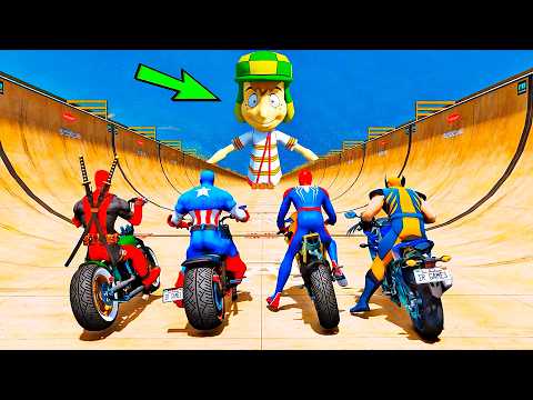 DESAFIO DE MOTOS COM HOMEM ARANHA vs CHAVES - GTA V