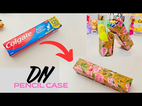 DIY Pencil Case With Waste Tooth Paste Box | How To Make Pencil Case From Recycled Material