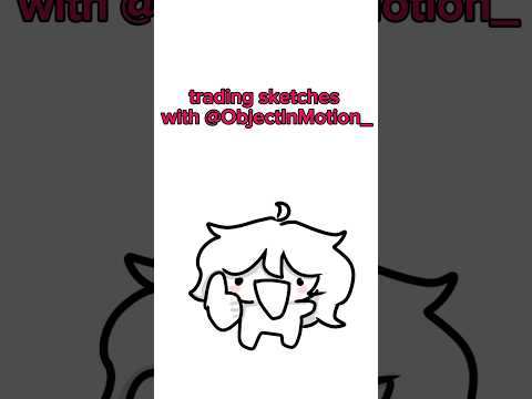 TRADING SKETCHES W/ @ObjectInMotion-z4z  | #art #fyp #shorts #artist #collab #sketchbook