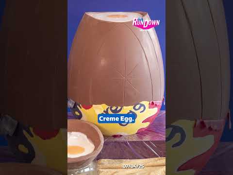 How long would it take you to finish the giant egg? #itvnews #chocolate #cremeegg #easter