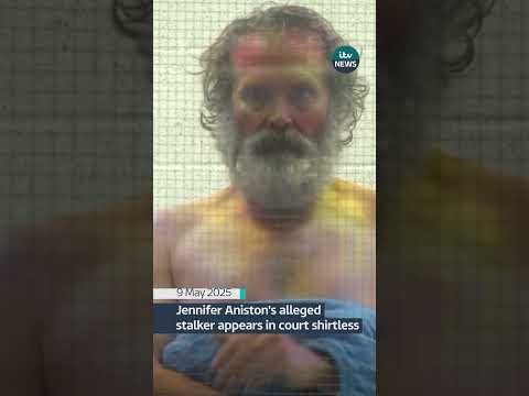 Jennifer Aniston's alleged stalker appears in court shirtless #itvnews #news