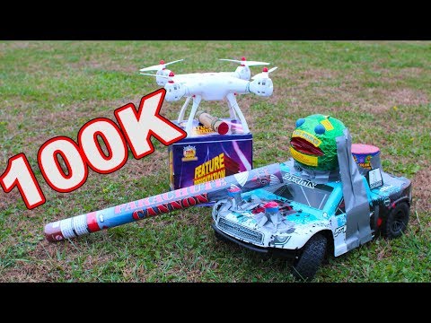 Road to 100k Subscribers! - RC Car and Drone VS Fireworks - TheRcSaylors - UCYWhRC3xtD_acDIZdr53huA