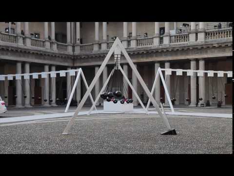 Yuri Suzuki installs giant swinging pendulums in courtyard of Milanese seminary