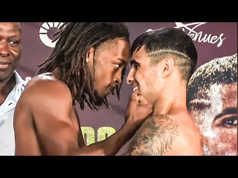 Keyshawn Davis vs 6 LBS OVERWEIGHT Gustavo Lemos WEIGH-IN, INTENSE FACE OFF & FINAL WORDS