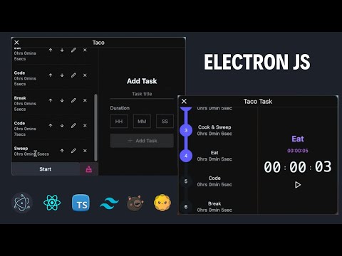 Productivity Desktop App With Countdown Timer With Electron JS, daisyUI, TailwindCSS & React JS