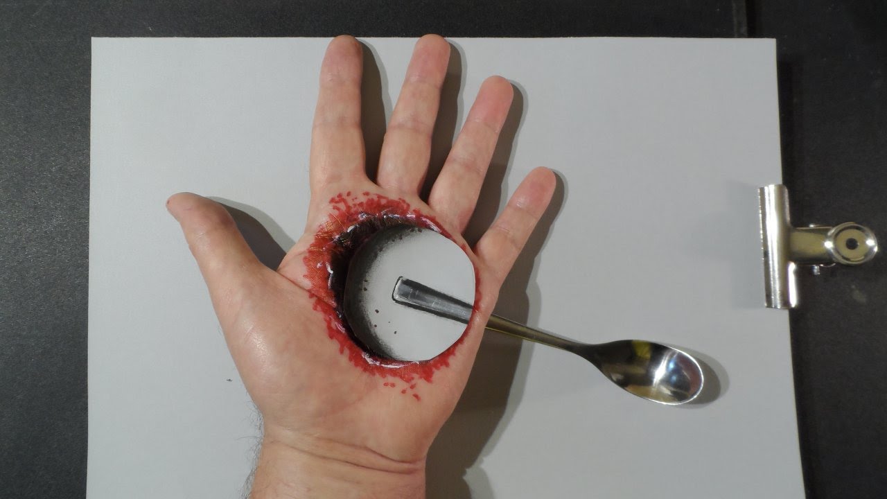 Hole in the Hand, Drawing Cool Trick Art | AudioMania.lt