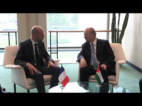 French Foreign Minister Barrot and Palestinian Prime Minister Mustafa hold bilateral meeting | AFP