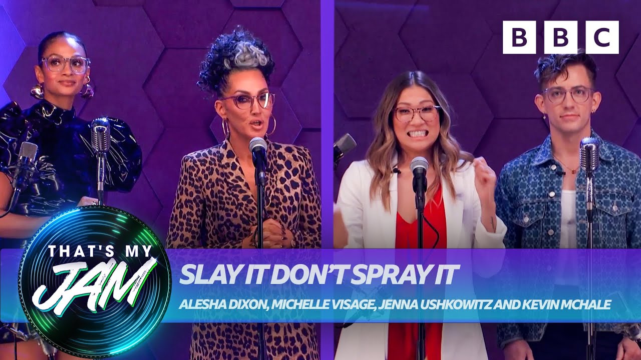 Slay It Don’t Spray It with Alesha Dixon, Michelle Visage, Kevin McHale and Jenna Ushkowitz 💦 BBC