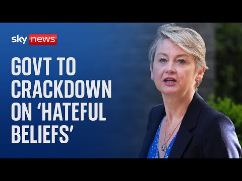 Home secretary Yvette Cooper to crack down on people 'pushing hateful beliefs'