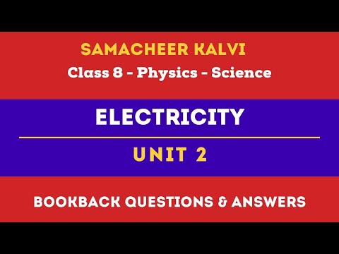 Electricity Book Back Questions and Answers | Unit 2 | Class 8 | Physics | Science | Samacheer Kalvi