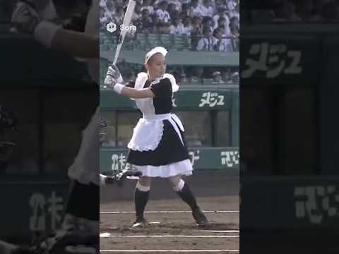 甲子園の坊主頭メイドがホームラン #生成ai #坊主女子 #buzzcut