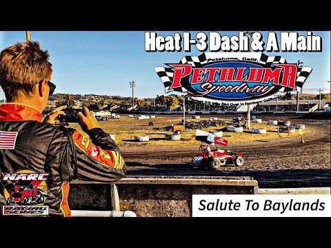 NARC KING OF THE WEST 410 SPRINT CARS | PETALUMA SPEEDWAY | SALUTE TO BAYLANDS | JULY 8th, 2023 - dirt track racing video image
