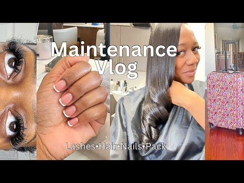 🏝️VACATION MAINTENANCE VLOG✈️ | HAIR ,NAILS, LASHES, PACKING AND MORE!