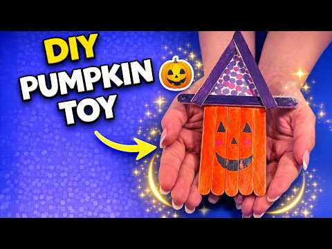 DIY Popsicle Stick Pumpkin Monster 🎃 Easy Craft for Kids #diy #craft #craftyfun #kids