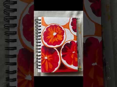 Grapefruit art process! #art #grapefruit #artprocess #satisfying #drawing