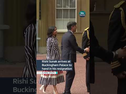 Rishi Sunak arrives at Buckingham Palace to hand in his resignation #itvnews #politics #news