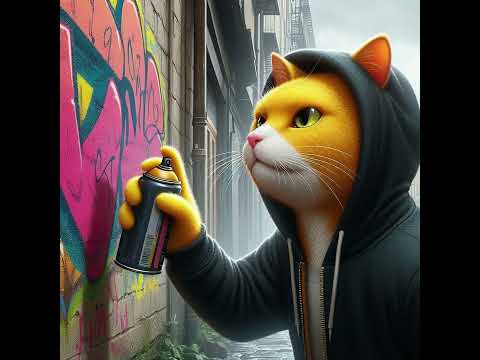 Cat artist doing street art #cat #cutecat #graffiti #cuteanimal #inspiration