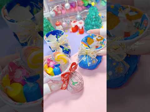【簡単】サンタさんのミニ長靴の作り方🎄🌟お菓子を入れてラッピングに💕#christmas #手作り #ラッピング #サンタさん #wrappinggifts