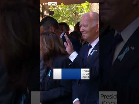 Harris and Trump shake hands at 9/11 memorial