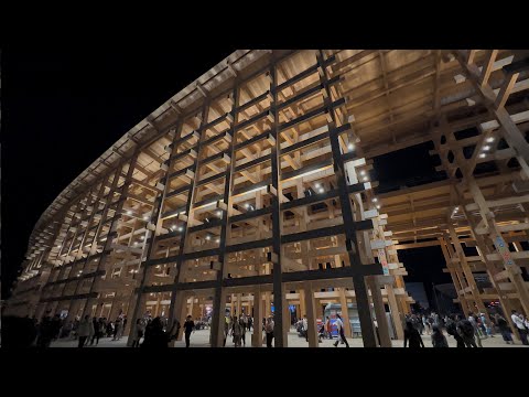【10月13日閉幕日22時（東ゲート）】アメリカ館から東ゲート（大屋根リング）大阪万博（夢洲） [4K] Osaka  2025 EXPO  (JAPAN)#万博