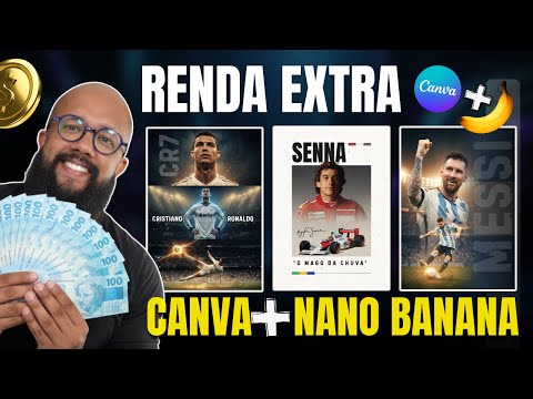 Dinheiro Online 2025: Como Usar Nano Banana + Canva para Lucrar com artes