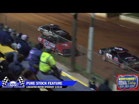 Pure Stock Feature - Lancaster Motor Speedway 3/23/24 - dirt track racing video image