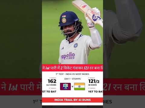 भारत🔥ने 1st पारी में 2 विकेट गंवाकर 121 रन बना लिए हैं🔥 #cricket #shorts