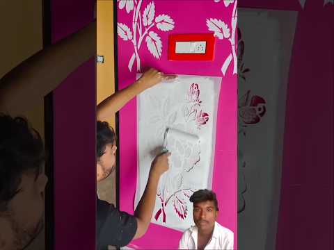 wall design painting bedroom#wallpaiting#homedecor#wallart#viral #trending #shortvideo #hindisong