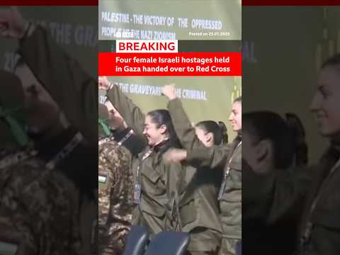 Four female Israeli hostages held in Gaza handed over to Red Cross. #Israel #Gaza #BBCNews