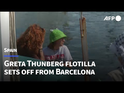 New Gaza-bound aid flotilla leaves Spain with Greta Thunberg | AFP