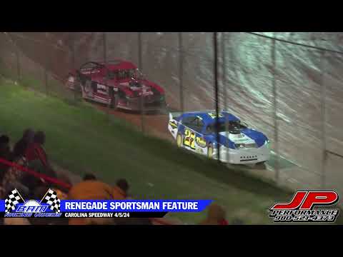 Renegade Sportsman Feature - Carolina Speedway 4/5/24 - dirt track racing video image